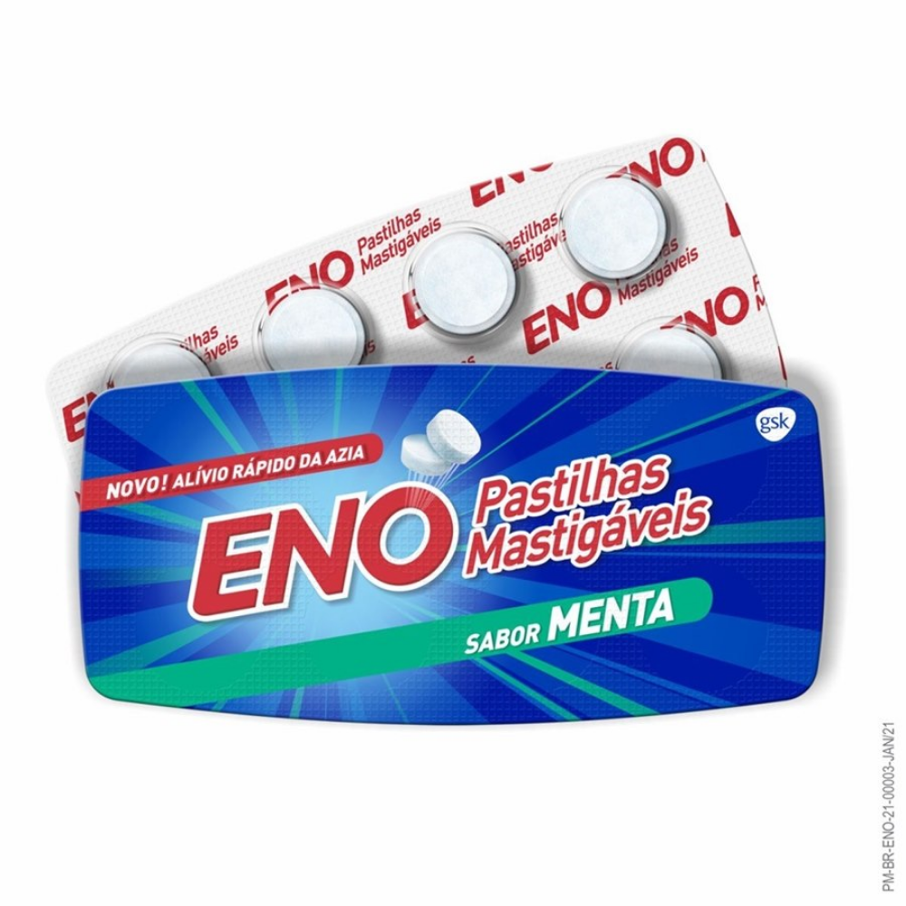 Capa do produto Pastilhas Mastigáveis Eno Sabor Menta 8 Unidades