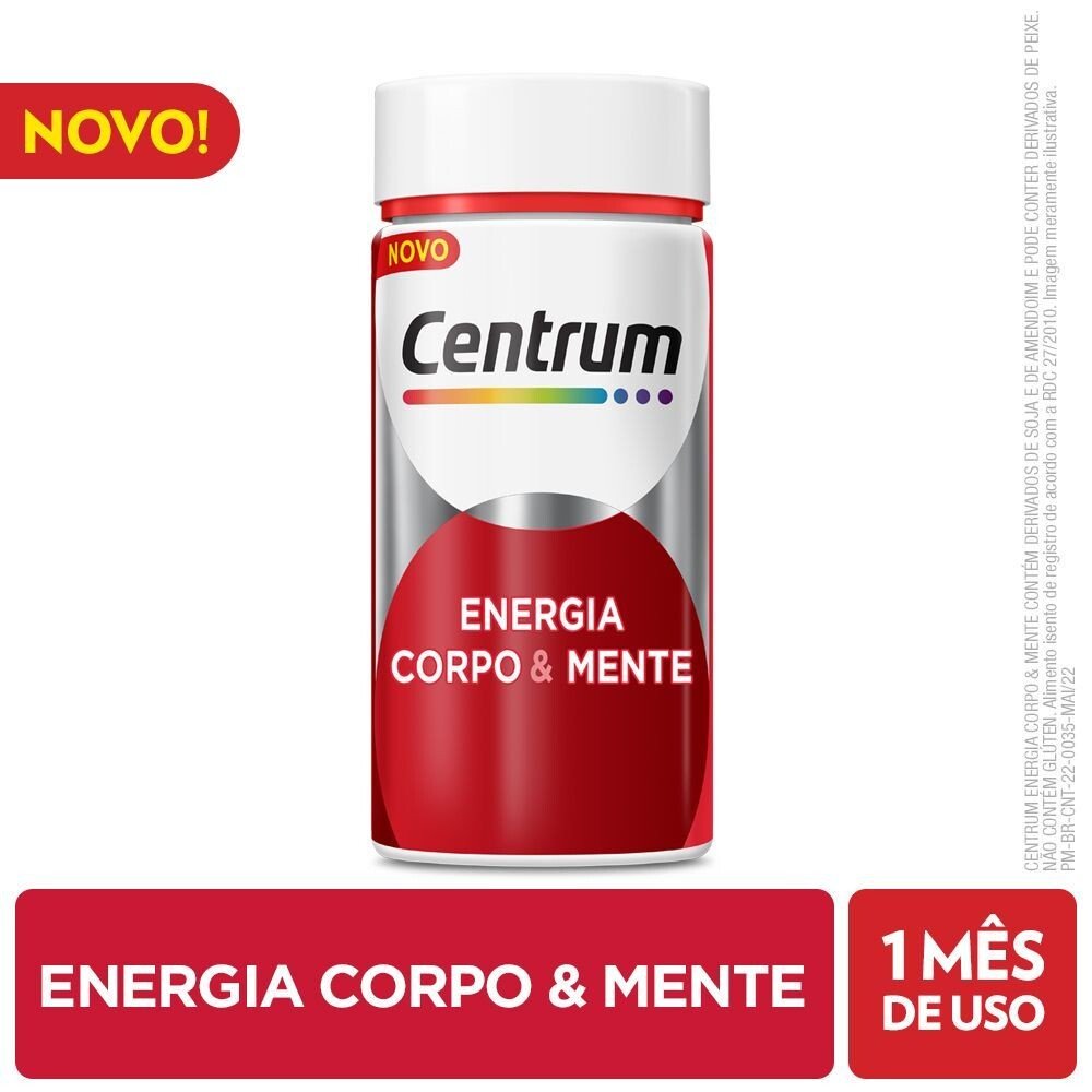 Capa do produto Suplemento Alimentar Centrum Energia Corpo & Mente 60 Cápsulas