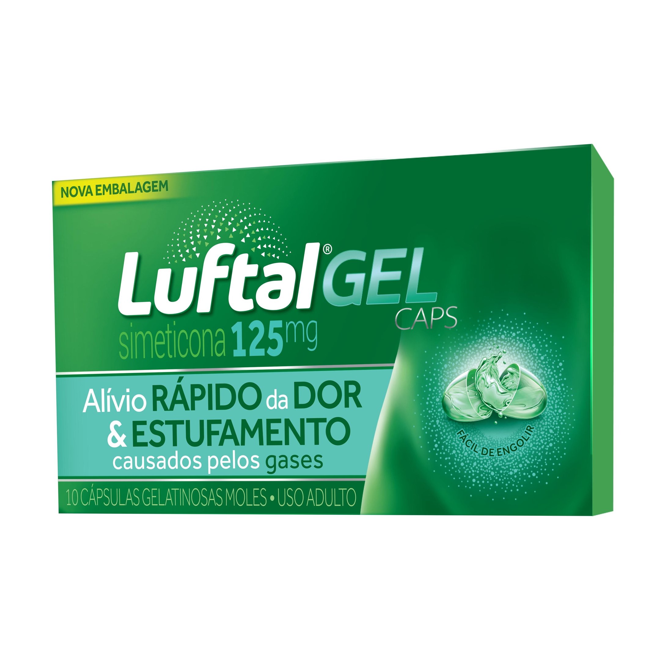Capa do produto Luftal Gel Caps 10 Cápsulas Gelatinosas Moles