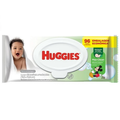 Lenços Umedecidos Huggies Max Clean Disney Baby 96 Unidades