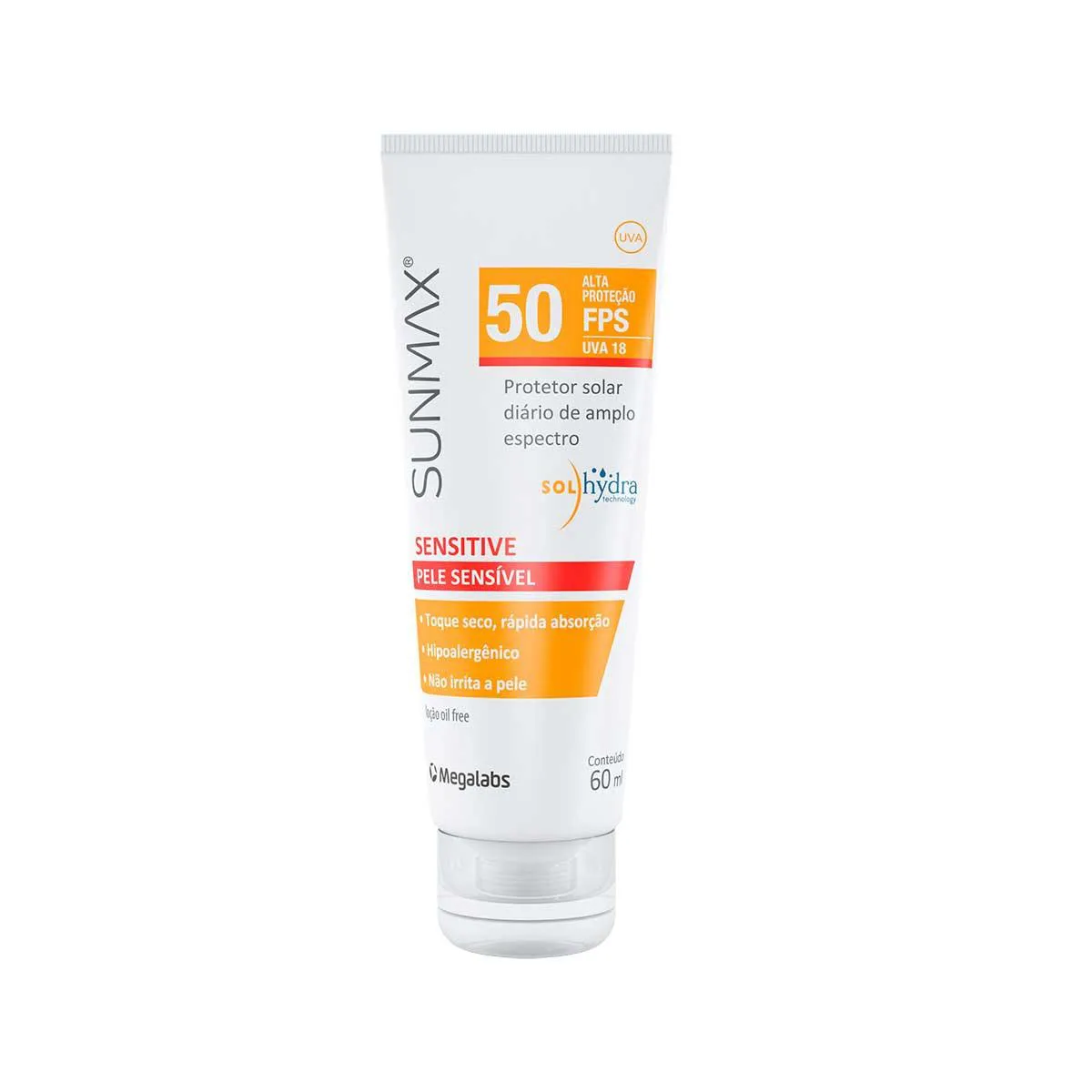 Capa do produto Protetor Solar Corporal Sunmax Sensitive FPS 50 60ml