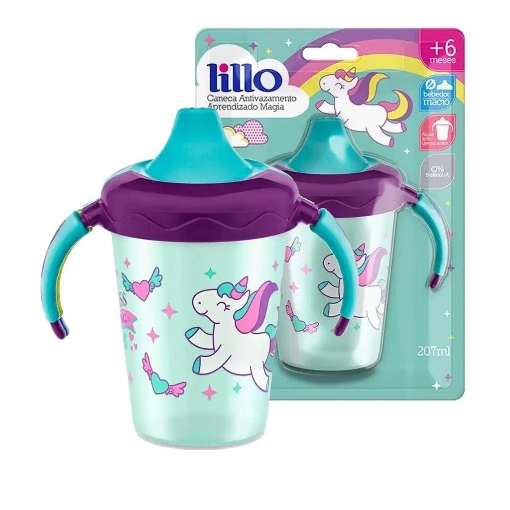 Capa do produto Caneca Antivazamento Lillo Magia Lilás 207Ml