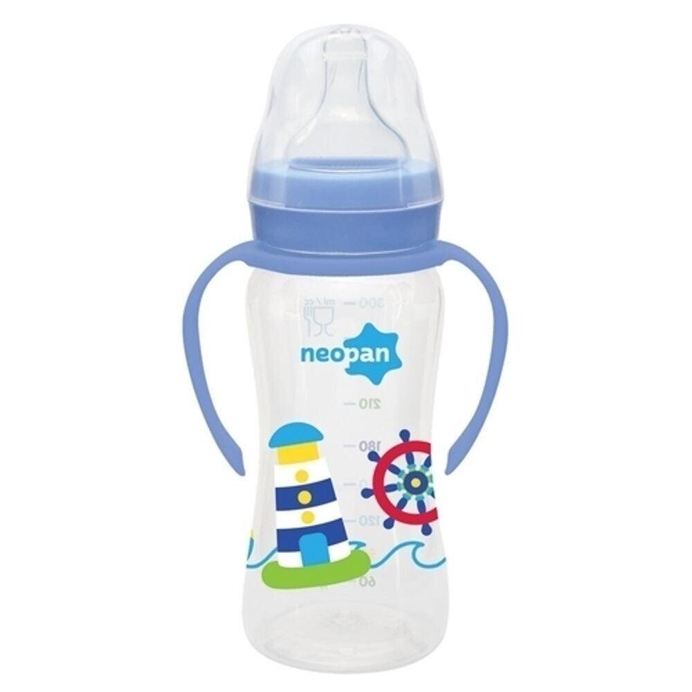 Capa do produto Mamadeira Cristalpan Com Alça Neopan Azul 250ml