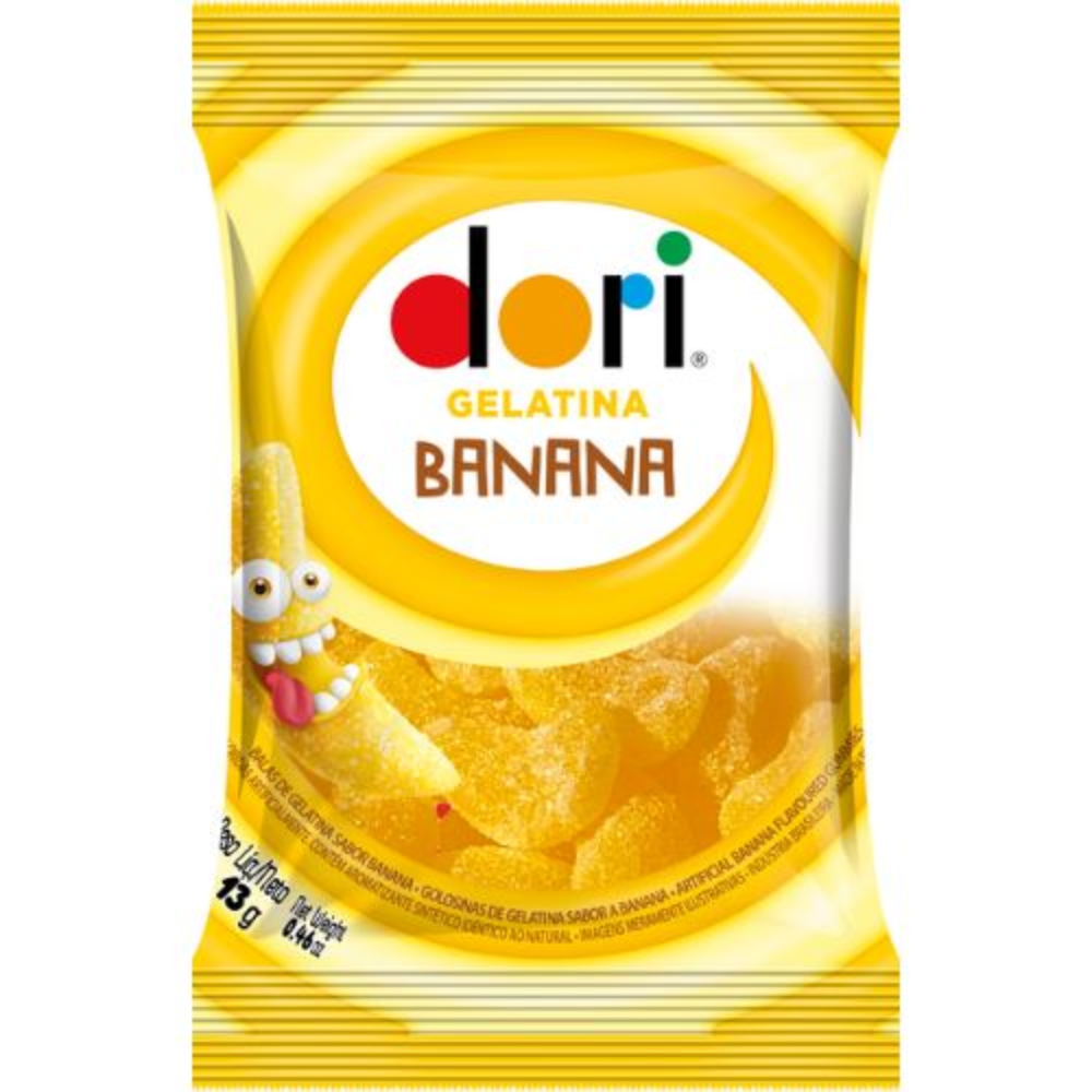 Capa do produto BALA DE GELATINA BANANA DORI PACOTE 13G