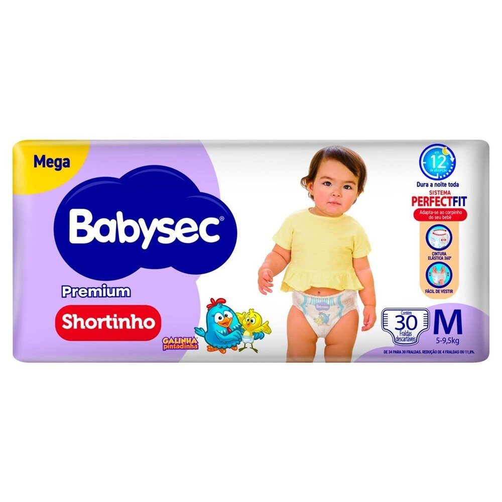 offer-product-image-Fralda Babysec Galinha Pintadinha Shortinho Mega M 30 Unidades