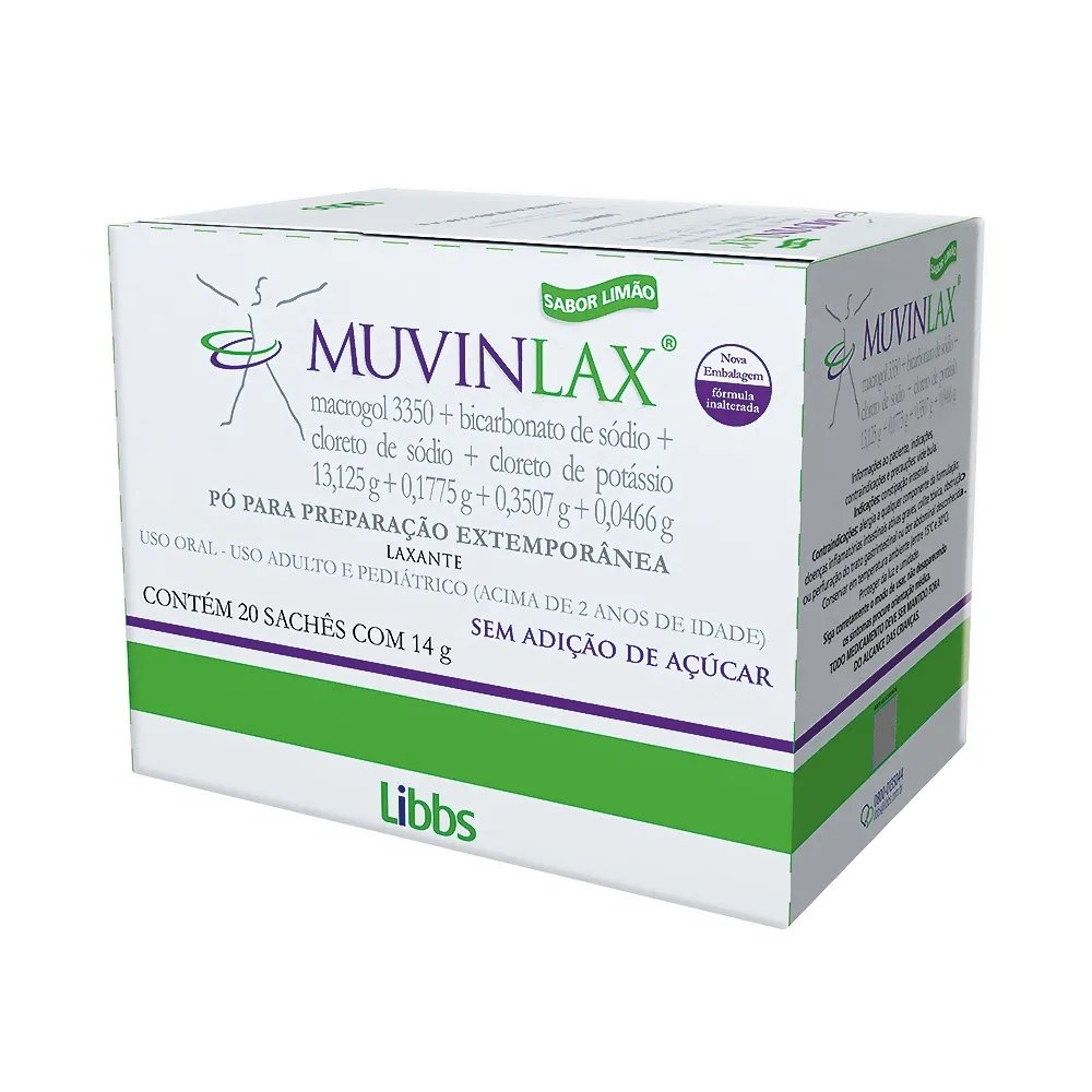 Capa do produto Muvinlax Sabor Limão 20 Sachês De 14G