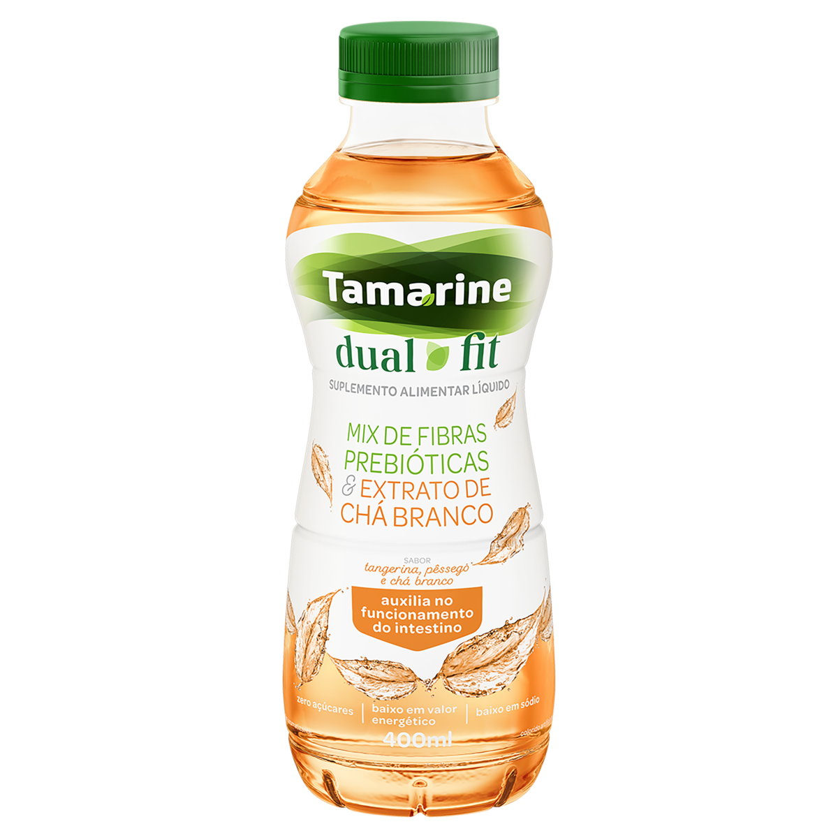 Capa do produto Mix De Fibras Líquido Tangerina, Pêssego & Chá Branco Tamarine Dual Fit Garrafa 400Ml