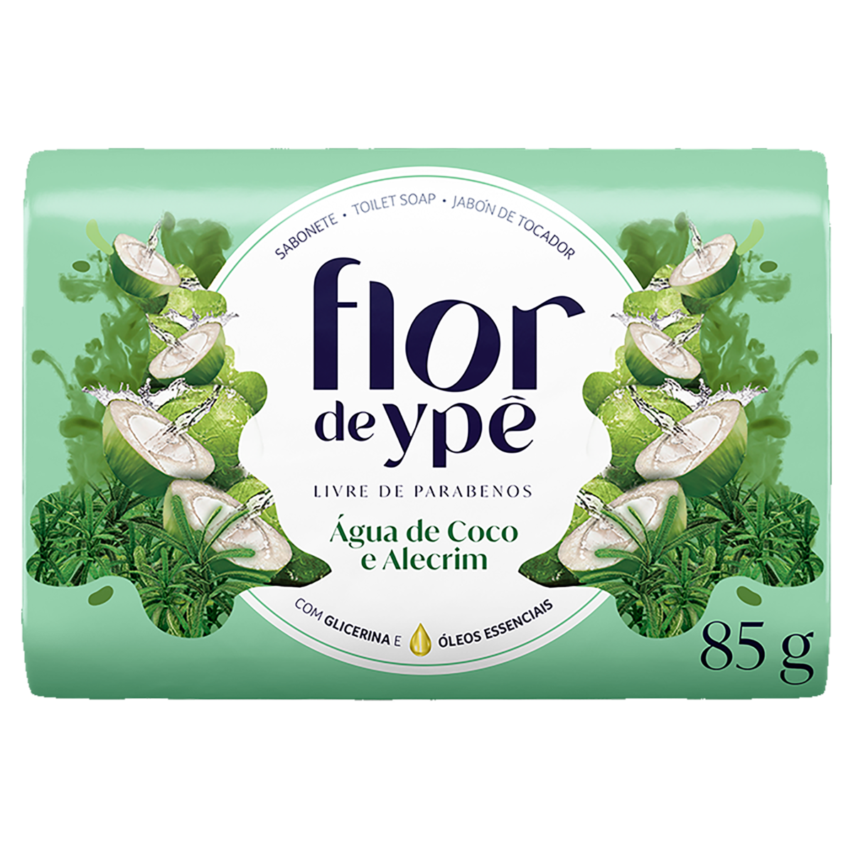 Capa do produto YPE SABONETE SABONETE BARRA FLOR DE YPE AGUA DE COCO E ALECRIM 85 G x 1