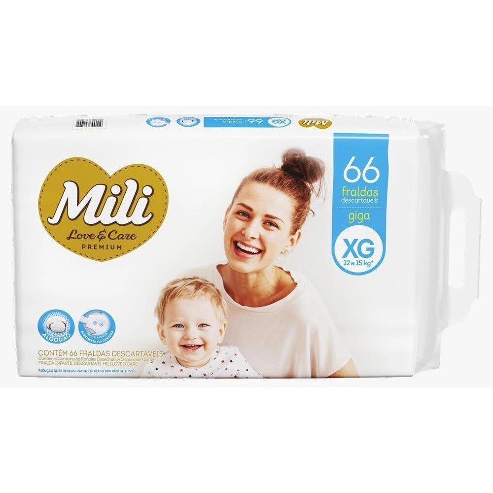 Capa do produto Fralda Mili Love Care Premium Giga XG 66 Unidades