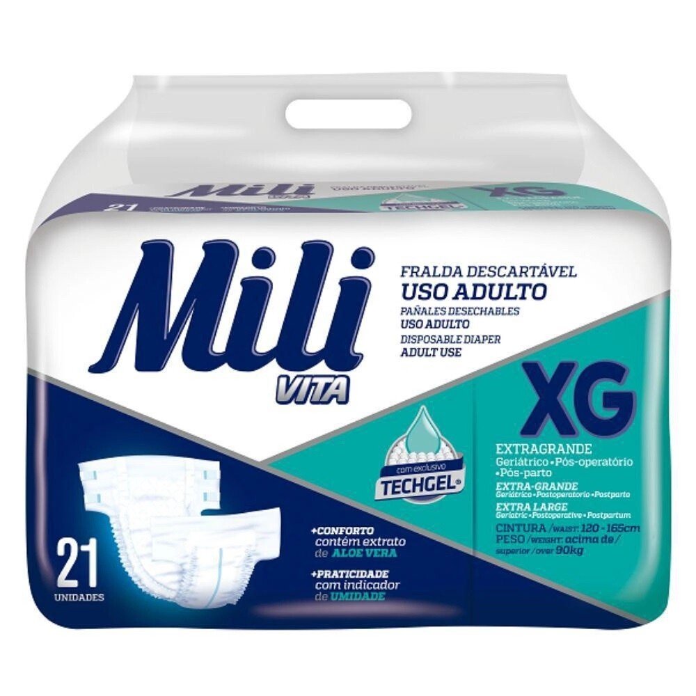 Capa do produto Fralda Geriátrica Mili Vita XG 21 Unidades