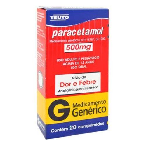 Capa do produto Paracetamol Genérico Teuto 500Mg Embalagem Hospitalar