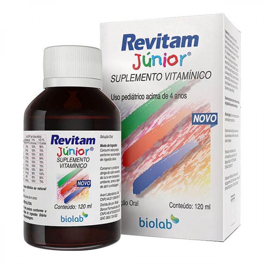 Capa do produto Suplemento Vitamínico Revitam Júnior Biolab Solução Oral Com 120Ml + 1 Dosador
