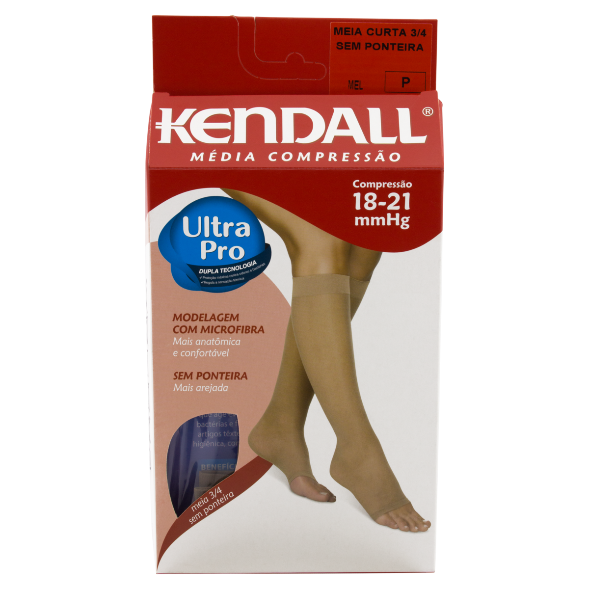 offer-product-image-Meia Kendall Cor Mel Compressão 18-21 Mmhg Tamanho P 1 Par