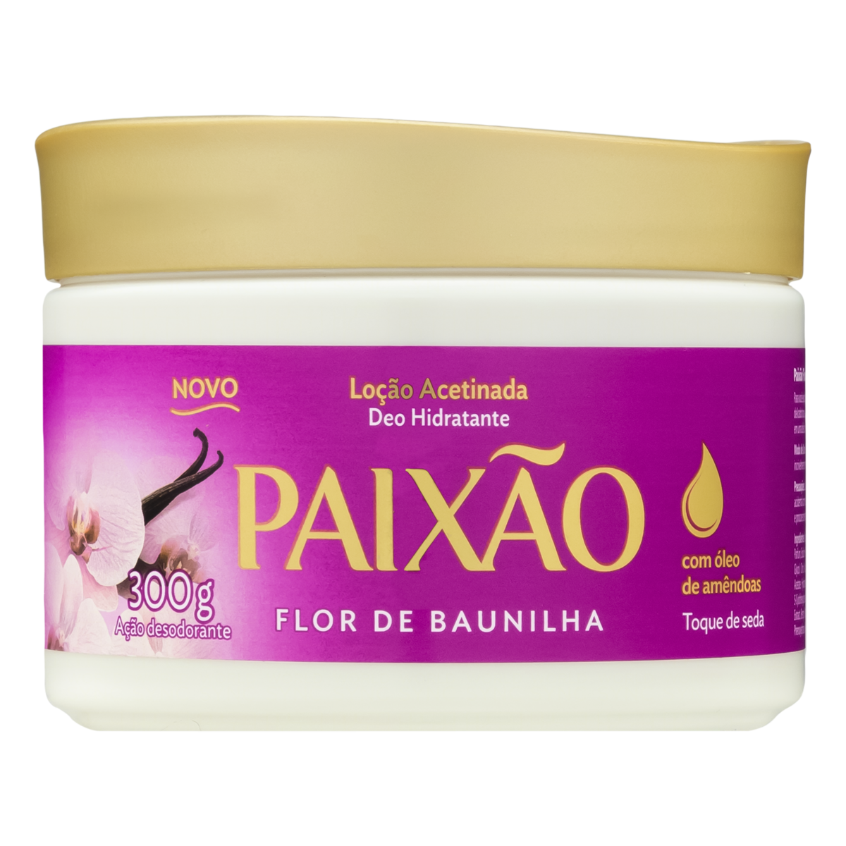 Capa do produto Loção Corporal Deo-Hidratante Acetinada Flor de Baunilha Paixão Pote 300g