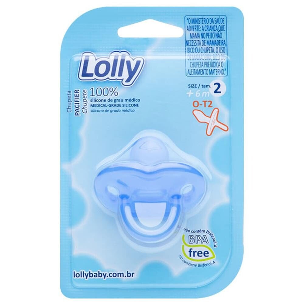 Capa do produto Chupeta Lolly Silicone Ortodôntica Tamanho 2 Azul 1 Unidade