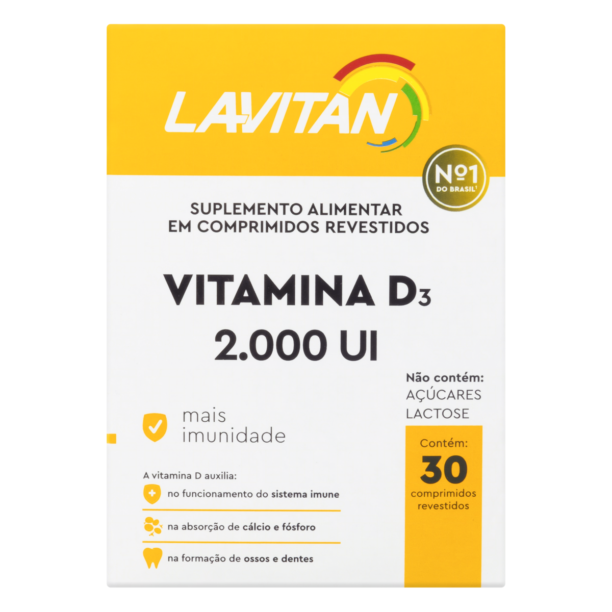 Capa do produto Vitamina D3 Lavitan Caixa 30 Comprimidos Revestidos