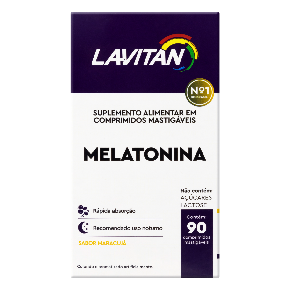 Capa do produto Melatonina Lavitan Maracujá 90 Comprimidos