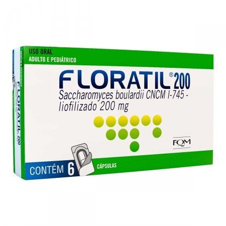 Capa do produto FLORATIL 200MG, Saccharomyces boulardii Gelatinosas 6 CÁPSULAS 200 mg