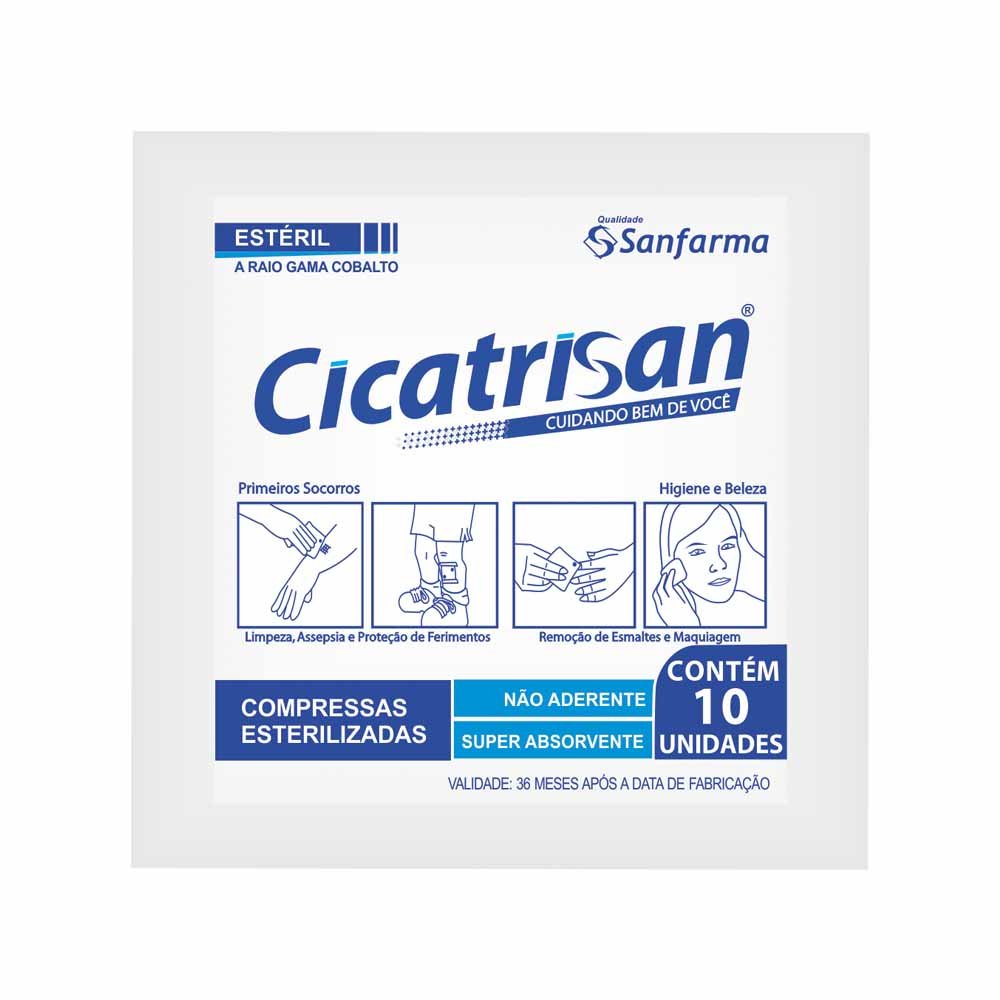 Capa do produto Gaze Compressa Cicatrisan Estéril 10 unidades