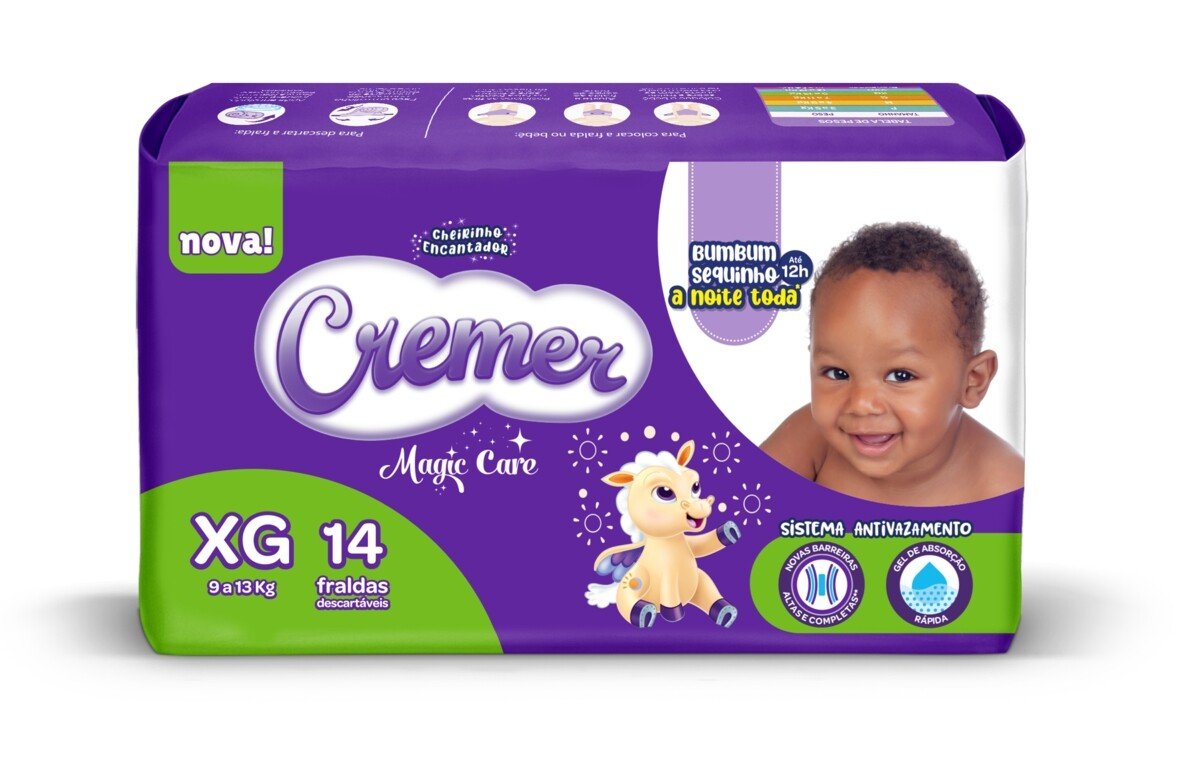 Capa do produto Fralda Descartável Cremer Jumbinho Tamanho Xg 14 Unidades