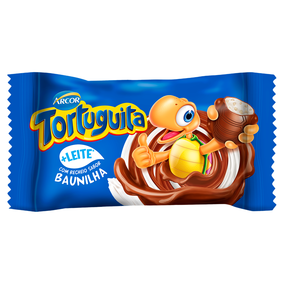 Capa do produto Chocolate Recheio Baunilha Tortuguita Pacote 15,5g