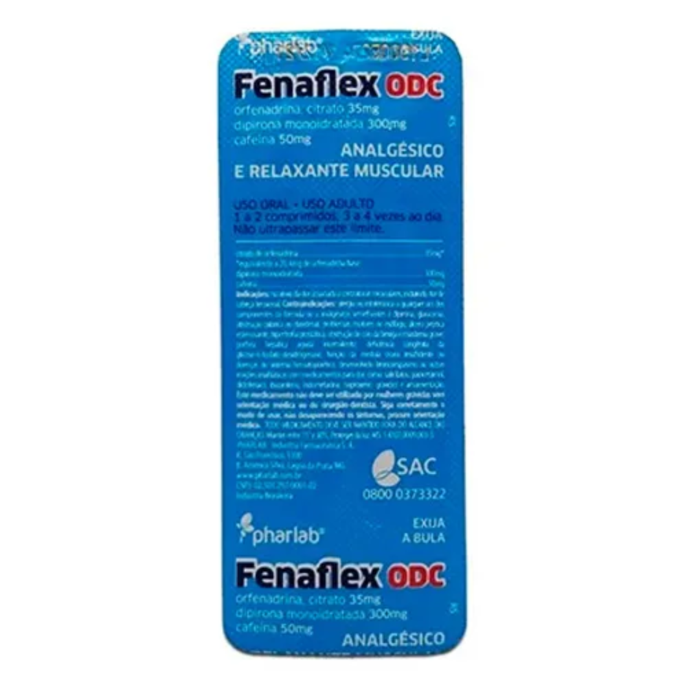 Capa do produto Fenaflex-Odc 35Mg + 300Mg + 50Mg 10 Comprimidos