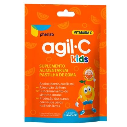 Capa do produto Agil C Kids Sabor Laranja Sachê Com 25 Unidades