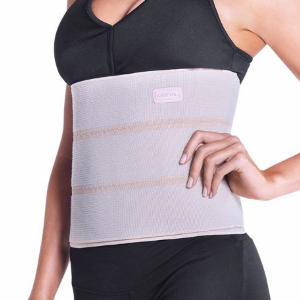 Capa do produto Faixa Abdominal Elástica em Gomos Kestal Bege, G 1 unidade
