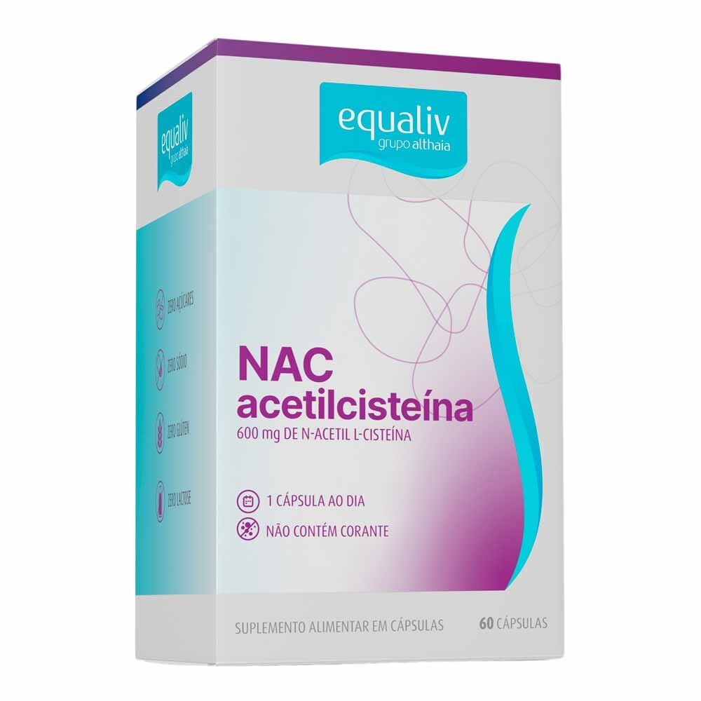 Capa do produto NAC ACETILCISTEiNA 600MG 60 CAPSULAS EQUALIV Natural