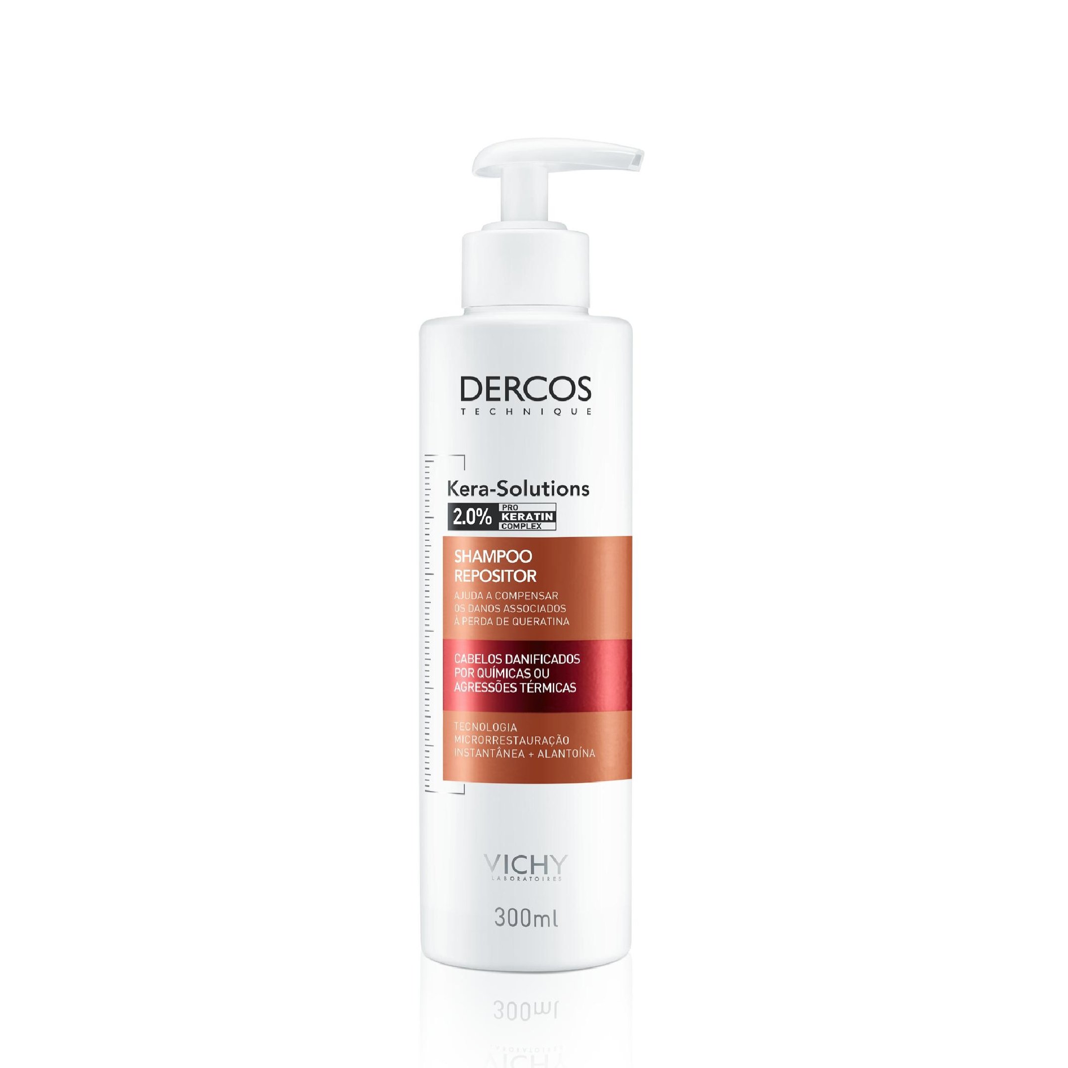 Capa do produto Shampoo Repositor Vichy Dercos Kera-Solutions Cabelos Danificados 300Ml