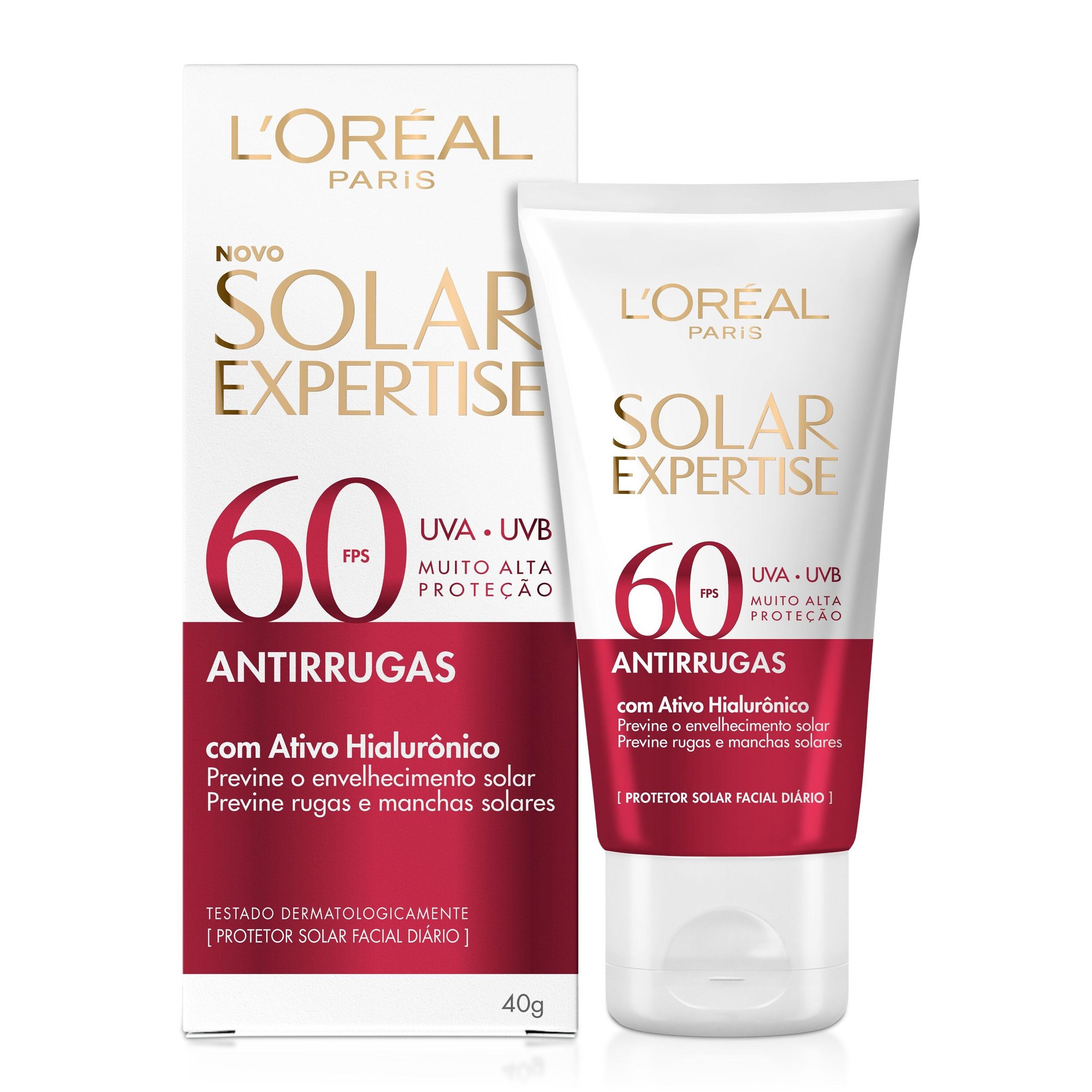 Capa do produto Protetor Solar Facial L'Oréal Expertise Antirrugas Fps 60 40G