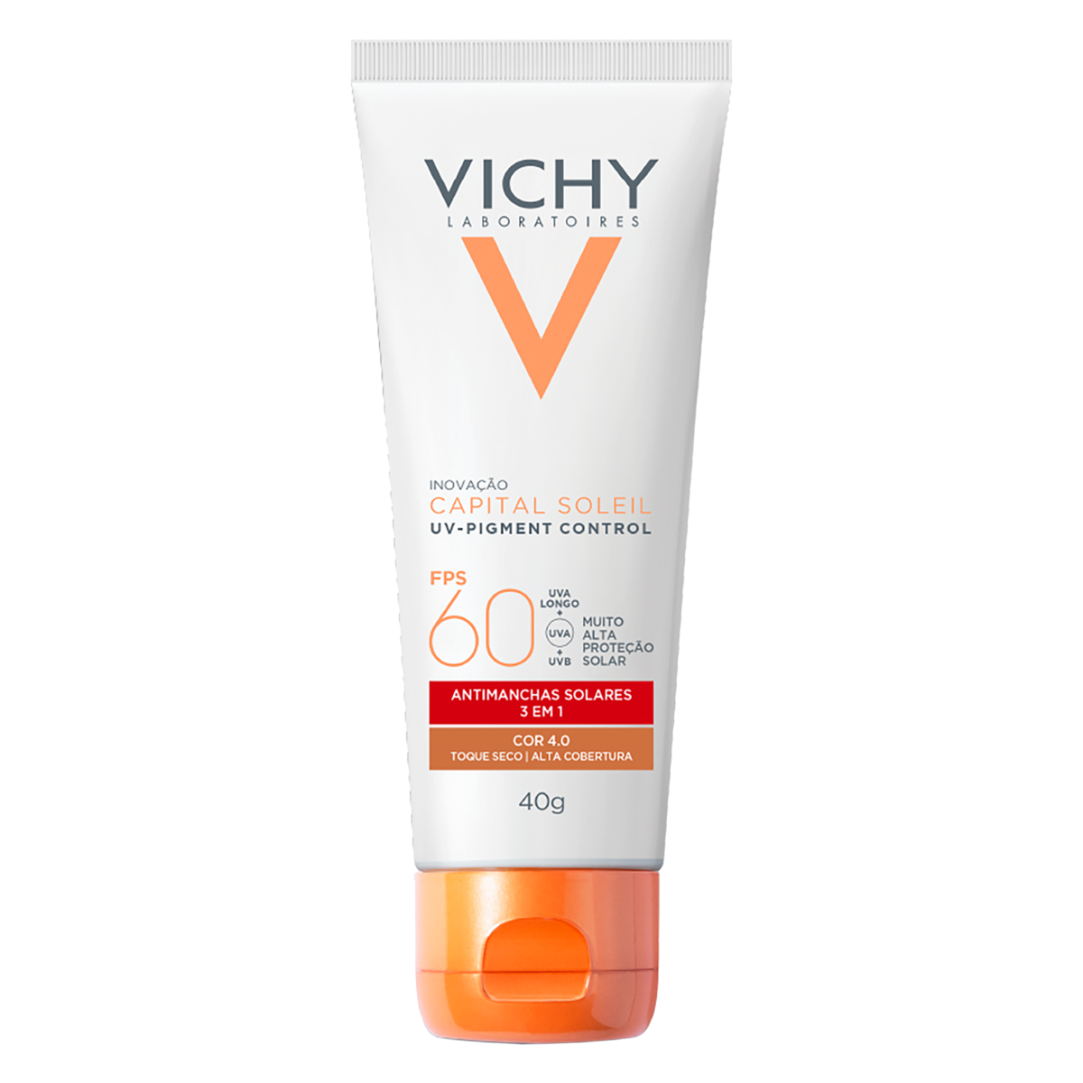 Capa do produto Protetor Solar Facial Toque Seco Antimanchas com Cor 4.0 FPS 60 Vichy Capital Soleil UV-Pigment Control Bisnaga 40g