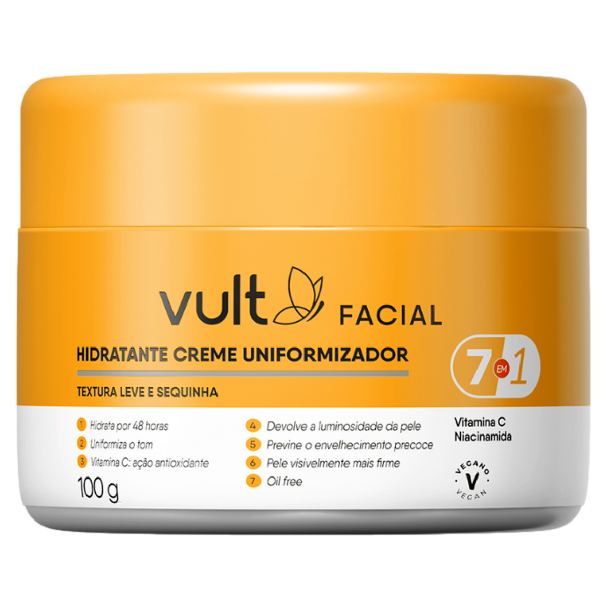 Capa do produto Hidratante Uniformizador Facial Vult 100G