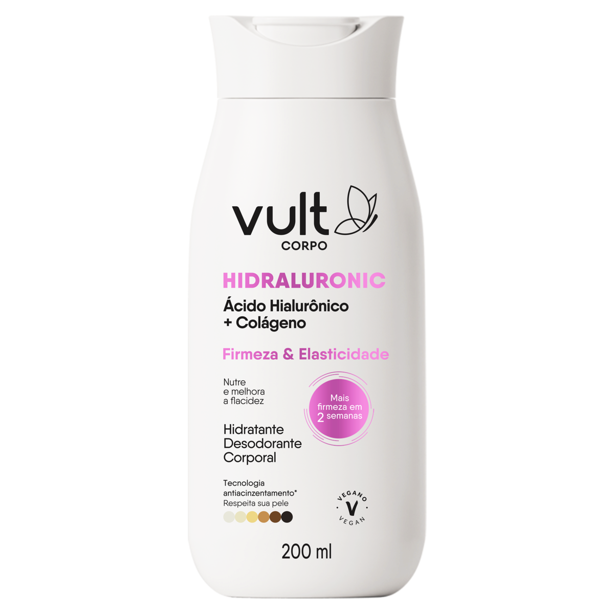 Capa do produto Desodorante Hidratante Firmeza E Elasticidade Vult Corpo Hidraluronic Frasco 200Ml