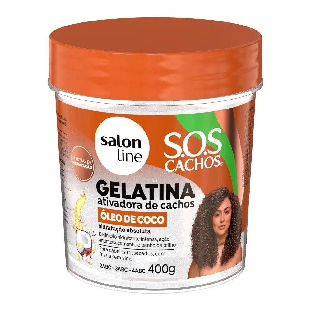 Capa do produto GELATINA ATIVADORA DE CACHOS HIDRATAcaO SOS CACHOS OLEO DE COCO 400G