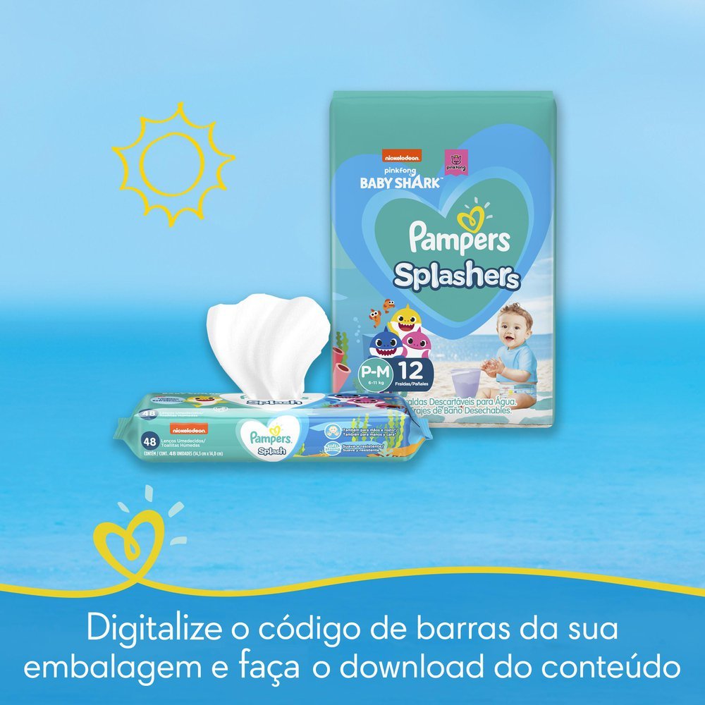 Fraldas Para Água Pampers Splashers Baby Shark